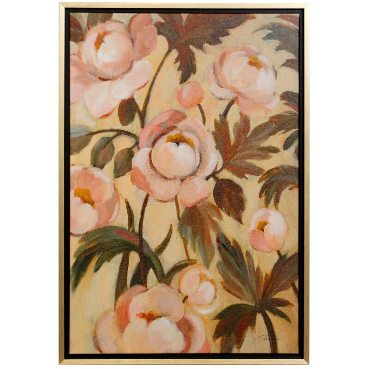 faae26fd1ea44cc3caf56b600b4569db Garden Peonies I Framed Stretched Canvas Print - Image 1