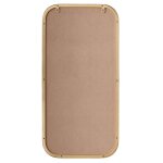 Minimalist Mirror Curved Edge Rectanglular Mirror With Gold Iron Frame - Image 3