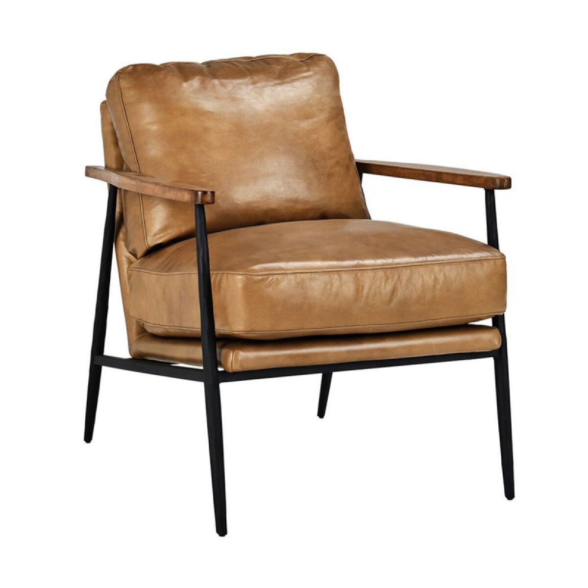 fc2582a5ba87f41e6a1722b2b2424d3b Christopher Leather Club Chair - Adobe Tan - Image 1