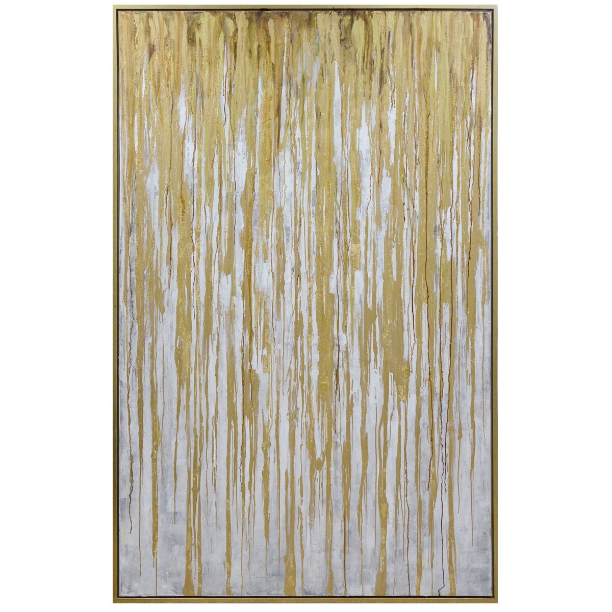 fc43a6c84f0ee4b00df41ffa487f16aa Spectre Framed Canvas Art | Gold | Hand Painted Abstract | 1.5 Inch Frame - Image 1