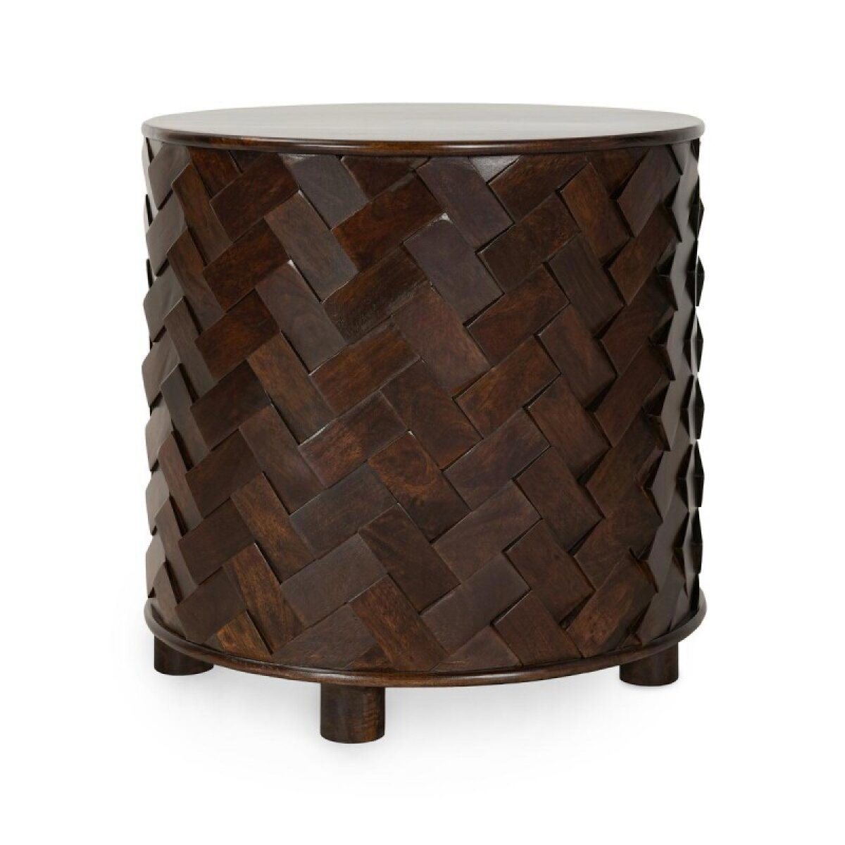 fc893c133d1d91d766cc5ecd34435f7a Shira Solid Wood Round End Table - Kona Brown - Image 1