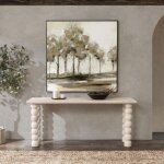 Adir Solid Wood Rectangle Console Table - Cream - Image 8