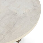 Aspen Solid Wood Round Coffee Table - Antique White/distressed Brown - Image 5