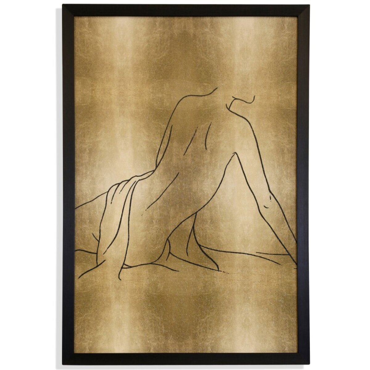 fdcfae10344787dfbe35b7230270833f Female Figure Gold Iv Textured Framed Print - Image 1