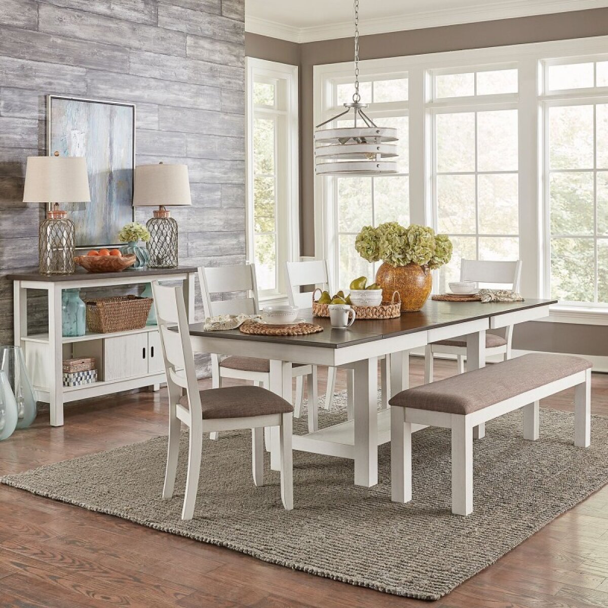 fe15ab6f69d87f9479138a967bccd6ec Brook Bay Optional 6 Piece Trestle Table Set - Image 1