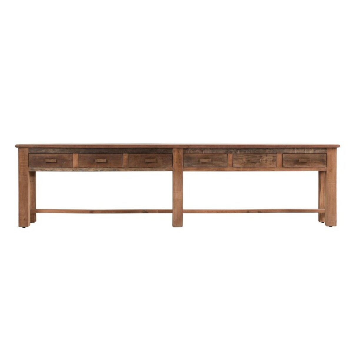 feb07815c93a97f858002fd8de464eae Ezra Reclaimed Wood 6dwr Console Table - Natural - Image 1