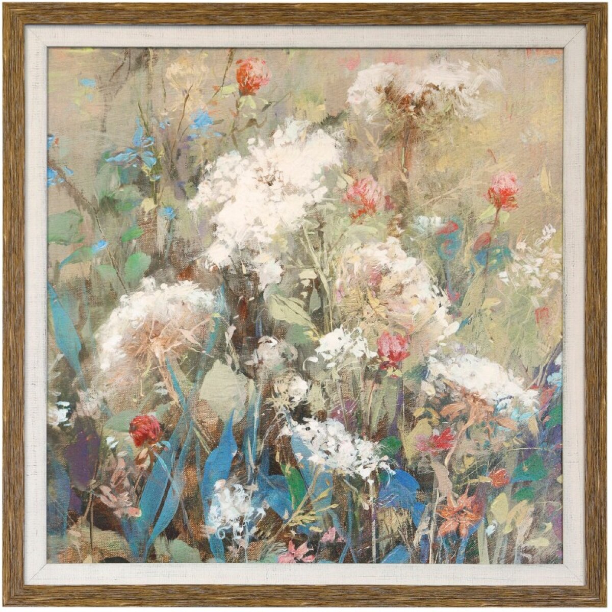 feb9d068085f6e7afe87e2ad17b18e43 Queen Ann Garden Textured Framed Print - Image 1