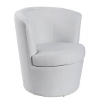 Dann Foley Lifestyle Swivel Tub Chair Covered White Boucle Fabric