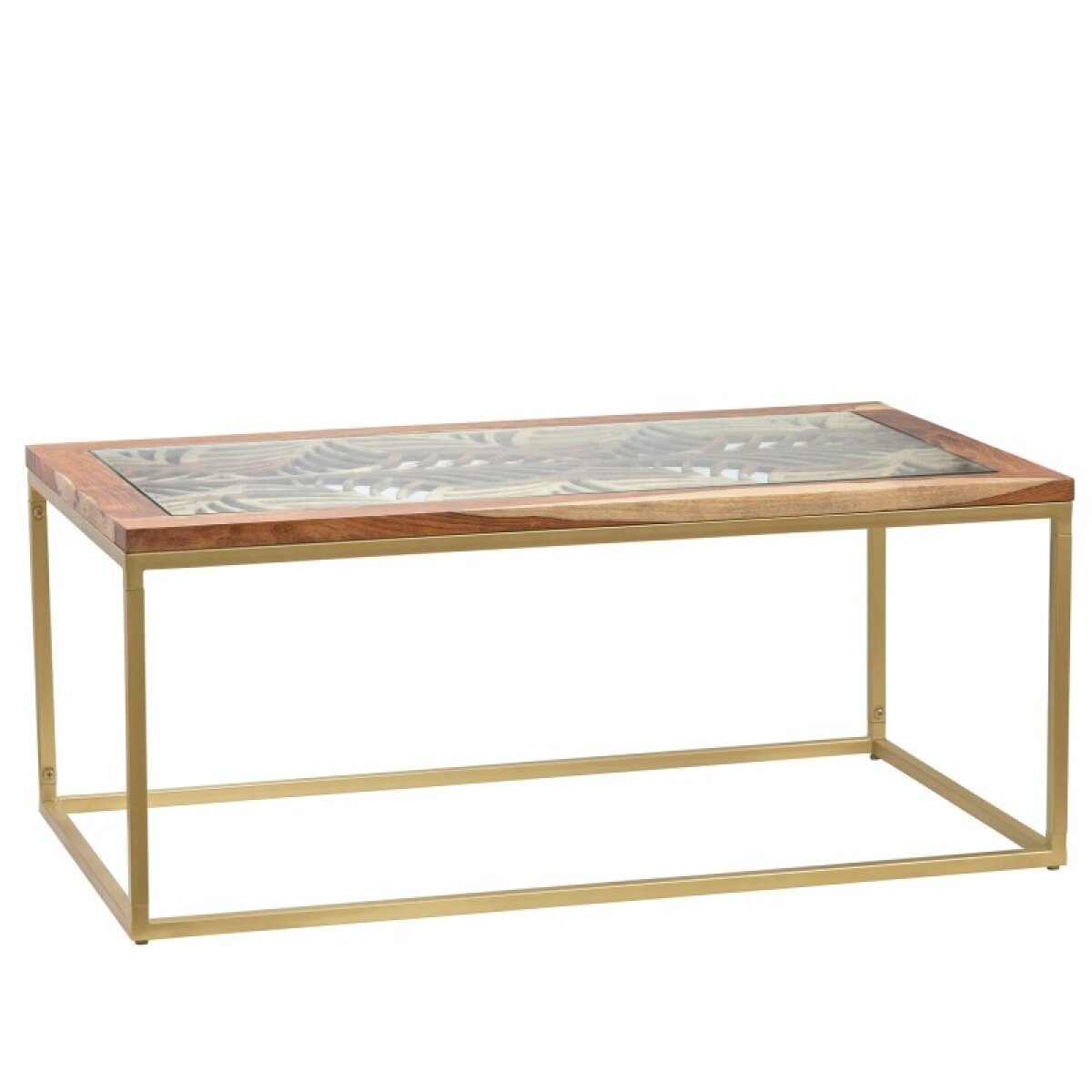 ff28dc98867bdc85792bca00aa0dbaa5 Adagio Rectangular Laser Cut Acacia and Iron Cocktail Table - Image 1