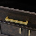 Burnt Umber Solid Wood 2 Door 1 Drawer Side Table - Image 4