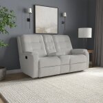 Arlo Fabric Reclining Loveseat with Console - Image 3