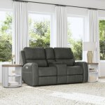 Linden Leather Power Reclining Loveseat with Console & Power Headrests & Lumbar - Image 3