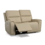 Jarvis Parchment Leather Power Reclining Loveseat with Power Headrests - Image 6