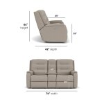 Arlo Fabric Power Reclining Loveseat with Console & Power Headrests & Lumbar - Image 5