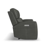 Linden Leather Power Reclining Loveseat with Console & Power Headrests & Lumbar - Image 5