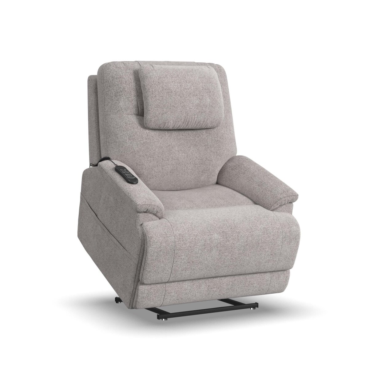 10bc45291371fc8dc62ae58916fcf07d Zecliner Model 2 Petite Dove Fabric Power Lift Recliner with Power Headrest & Lumbar - Image 1