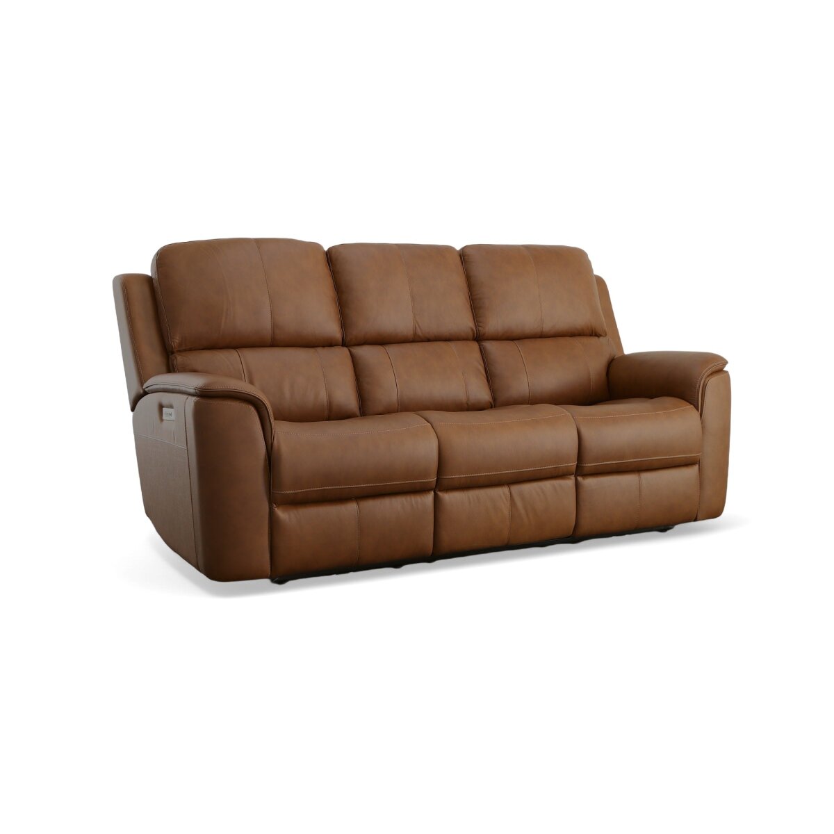 12531b4cb859e7f5f5e0b4e042027467 Henry Caramel Leather Power Reclining Sofa with Power Headrests & Lumbar - Image 1
