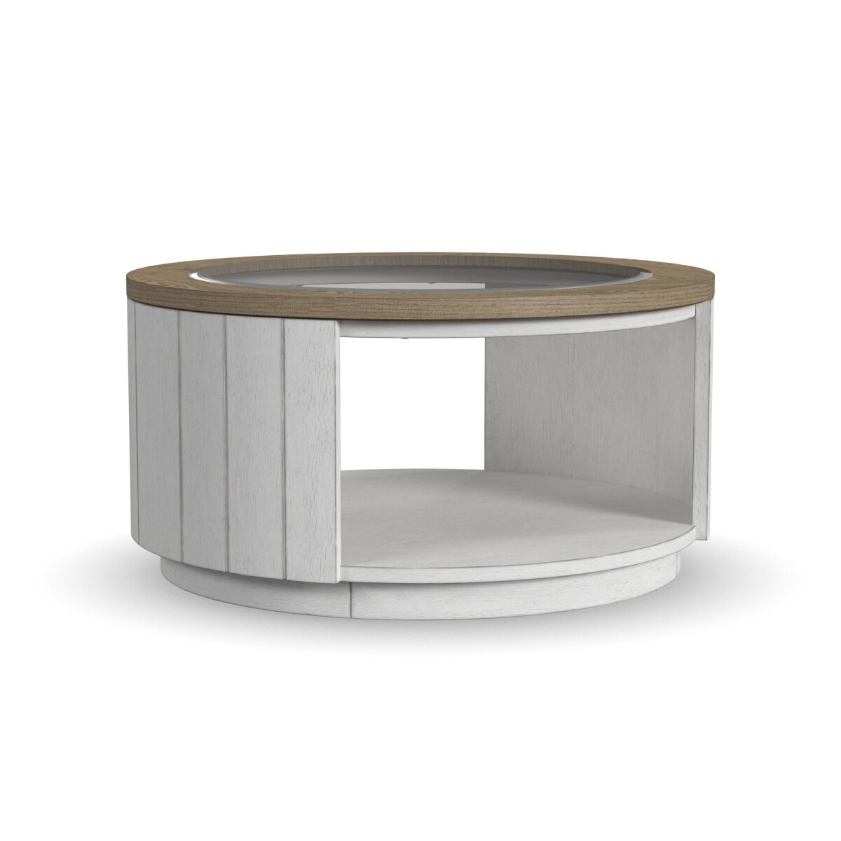 1811c749e55a08ff5757a05116319c36 Melody White Round Coffee Table with Casters - Image 1