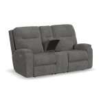 Penn Fabric Power Reclining Loveseat with Console & Power Headrests & Lumbar - Image 11