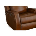 Mustang Rust Leather Power Gliding Recliner with Power Headrest - Image 7