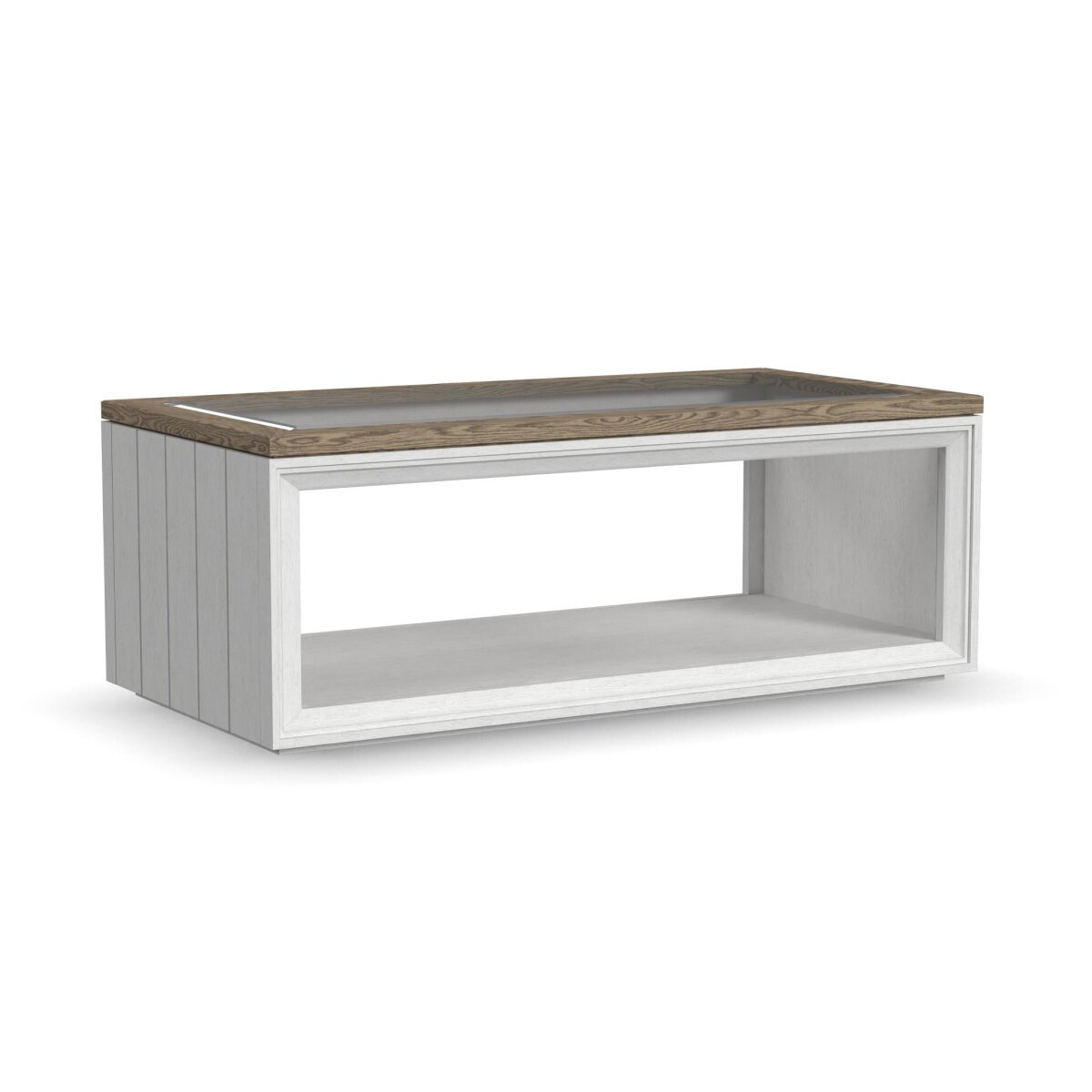 24552e06eddd0bf025d98d47737c41ef Melody White Rectangular Coffee Table with Casters - Image 1