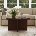 Waterfall Brown Round Coffee Table - Image 6