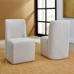 Waterfall Off-White Pair of Upholstered Dining Chairs - Image 3