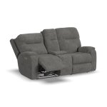 Penn Fabric Power Reclining Loveseat with Console & Power Headrests & Lumbar - Image 10