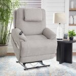 Zecliner Model 2 Petite Dove Fabric Power Lift Recliner with Power Headrest & Lumbar - Image 14