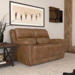 Beau Silt Fabric Power Reclining Loveseat with Power Headrests - Image 3