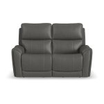Calvin Smoke Fabric Power Reclining Loveseat with Power Headrests & Lumbar - Image 4