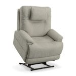 Zecliner Model 2+ Dove Fabric Power Lift Recliner with Power Headrest, Lumbar, Heat & Massage - Image 13