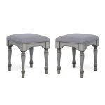Plymouth Gray Pair of Ottomans