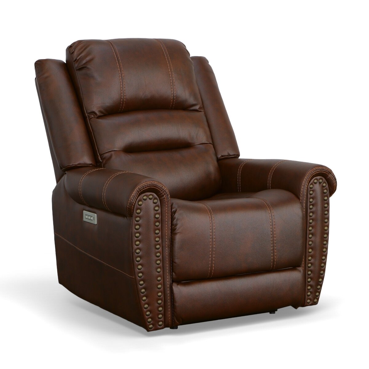 3bfc662170e89dc5fd4cf08888449654 Oscar Pumpernickel Fabric Power Recliner with Power Headrest - Image 1