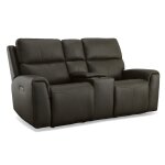 Jarvis Mica Leather Power Reclining Loveseat with Console & Power Headrests - Image 5