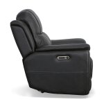 Crew Raven Leather Power Recliner with Power Headrest & Lumbar - Image 5