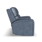 Oasis Storm Leather Power Reclining Loveseat with Console, Power Headrests, Lumbar, Heat & Massage - Image 4