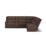 Score Leather Power Reclining Sectional with Power Headrest & Lumbar - Image 4