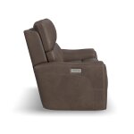 Calvin Cuppuccino Fabric Power Reclining Loveseat with Power Headrests & Lumbar - Image 5