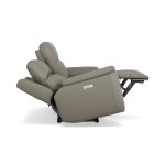 Sawyer Grey Leather Power Reclining Loveseat w/ Pwr Headrests, Lumbar - Image 8