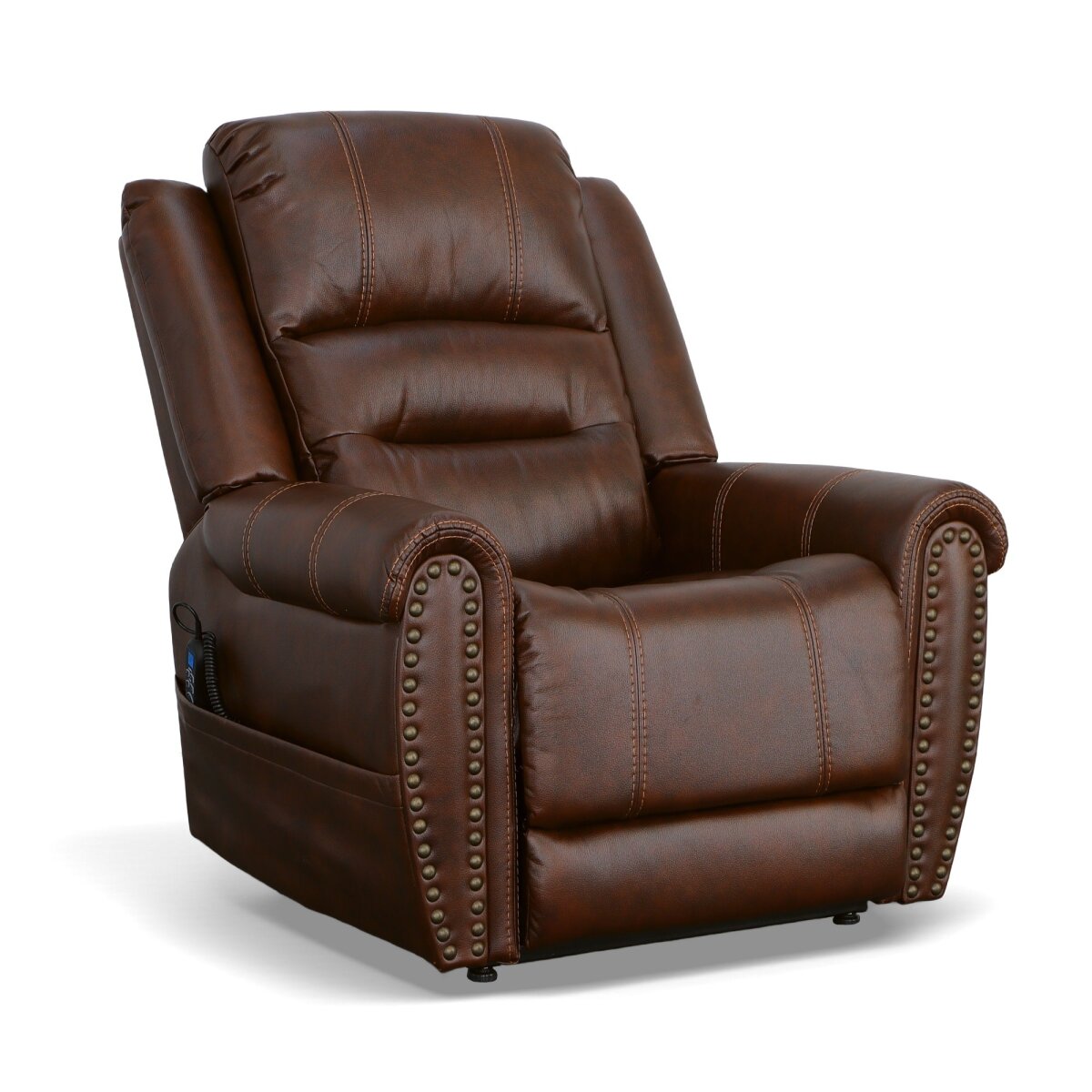 539b2bcde5b5ac2cc88c060f3134e9b4 Oscar Pumpernickel Fabric Power Lift Recliner with Right-Hand Control & Power Headrest - Image 1