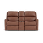 Catalina Leather Reclining Loveseat with Console - Image 7
