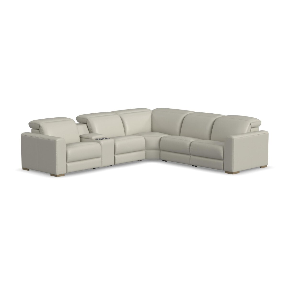 584d3db41b6b5df9a453c7c52a75a78f Aurora Coconut Milk Leather Power Reclining Sectional with Power Headrests - Image 1