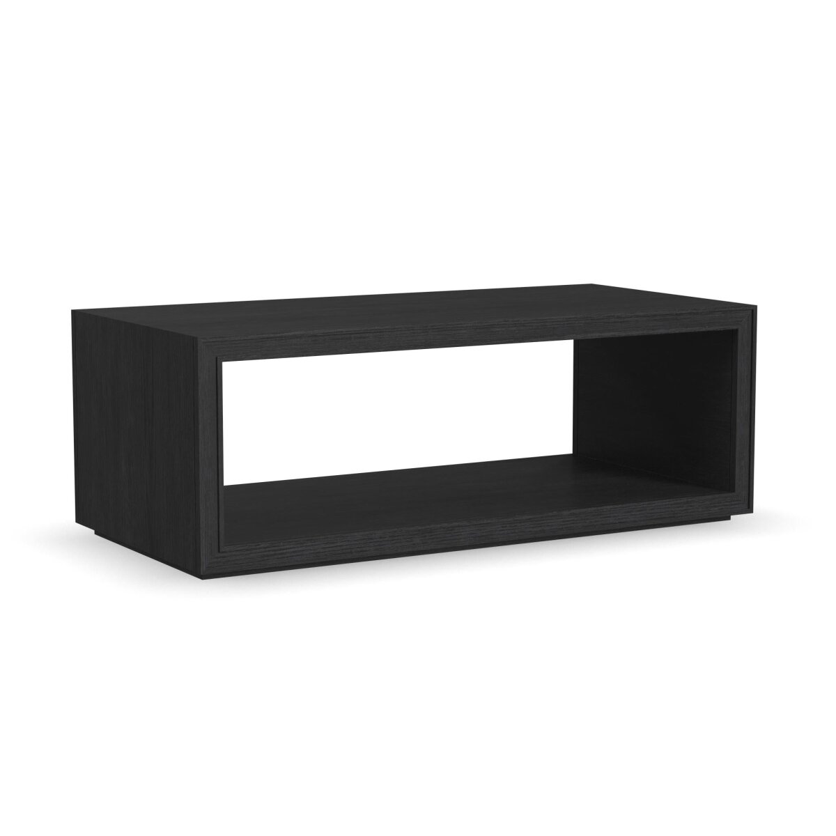59bec5cf316a941c895f356e13788a26 Waterfall Black Rectangular Coffee Table with Casters - Image 1