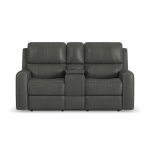 Linden Leather Power Reclining Loveseat with Console & Power Headrests & Lumbar - Image 4