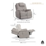 Zecliner Model 2 Petite Dove Fabric Power Lift Recliner with Power Headrest & Lumbar - Image 6