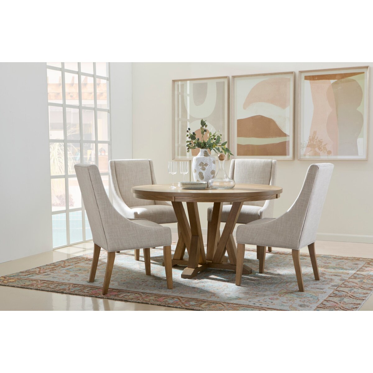 653be0ae86f69745e3aa9c462e592fe6 Lattice Fabric Upholstered Dining Chair - Image 1