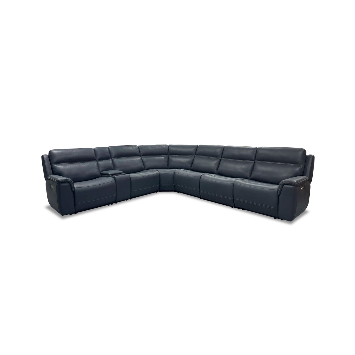 682a4aaeef2eb016f4ca8e2ef464ad67 Sawyer Leather Power Reclining Sectional with Power Headrests & Lumbar - Image 1