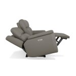 Sawyer Grey Leather Power Reclining Sofa with Power Headrests & Lumbar - Image 8