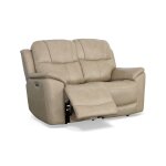 Crew Pebble Leather Power Reclining Loveseat with Power Headrests & Lumbar - Image 8